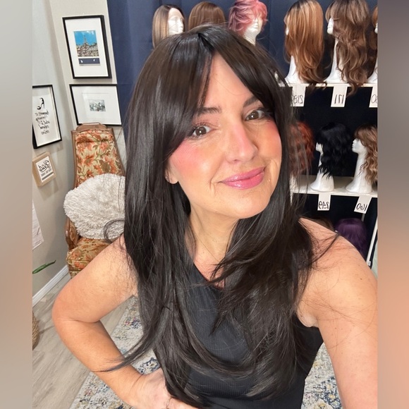 Other - 175 Black 24” Straight bangs layered wig synthetic